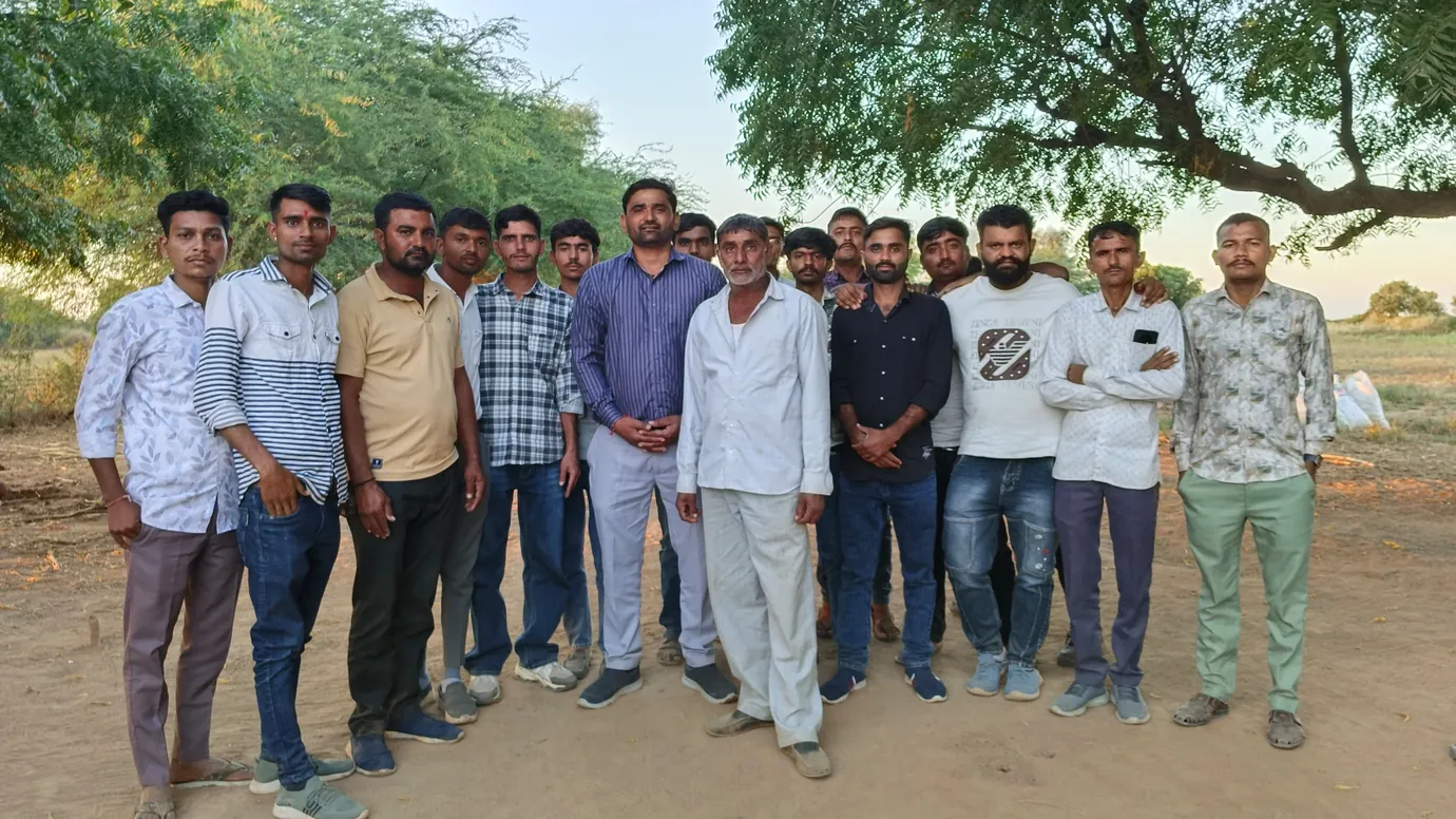 Ekta team with farmers on a farm visit